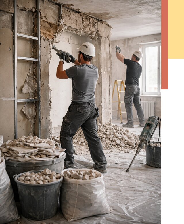 Демонтажные работы в Новотроицке от 2826 руб. — услуги и цена под ключ | ОТДЕЛОЧНИК-Нвт