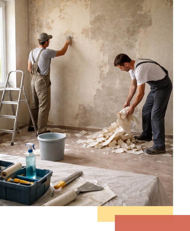 Снятие старых обоев в Новотроицке быстро и качественно