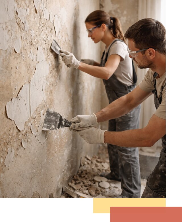 Снятие старой шпаклевки и подготовка поверхностей в Новотроицке