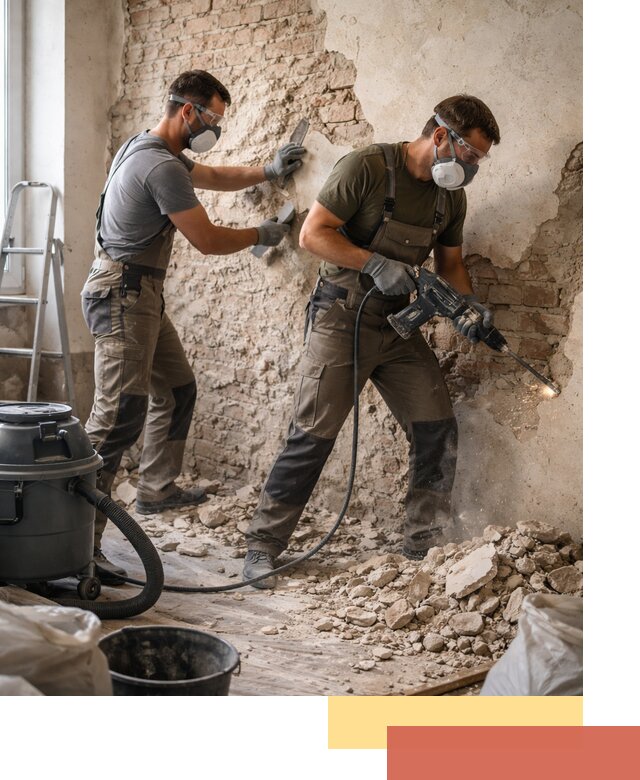 Демонтаж штукатурки со стен в Новотроицке быстро и аккуратно