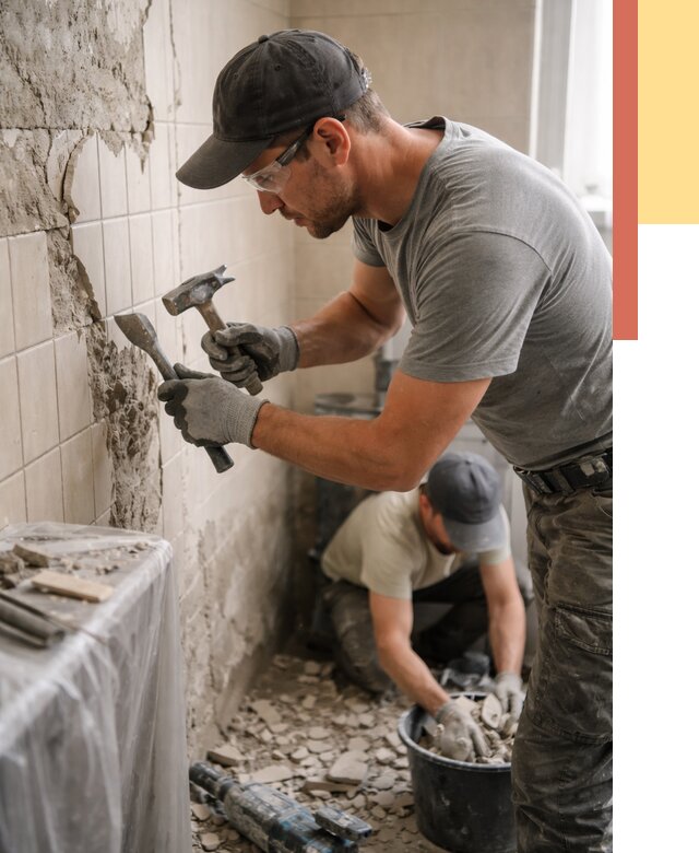 Демонтаж плитки со стен в Новотроицке от 890 руб. — быстро и недорого | ОТДЕЛОЧНИК-Нвт