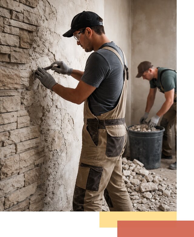 Демонтаж декоративного камня в Новотроицке профессионально и безопасно