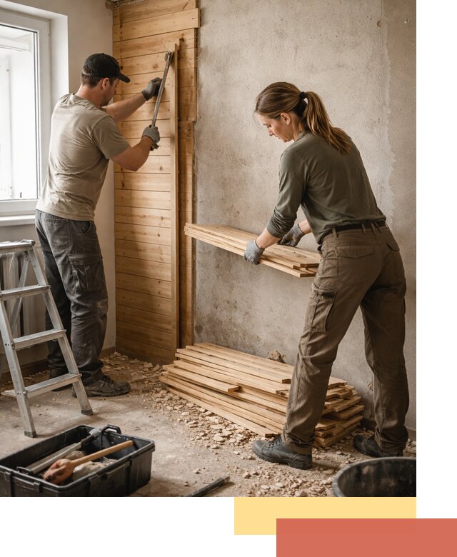 Демонтаж вагонки со стен в Новотроицке — профессиональный демонтаж