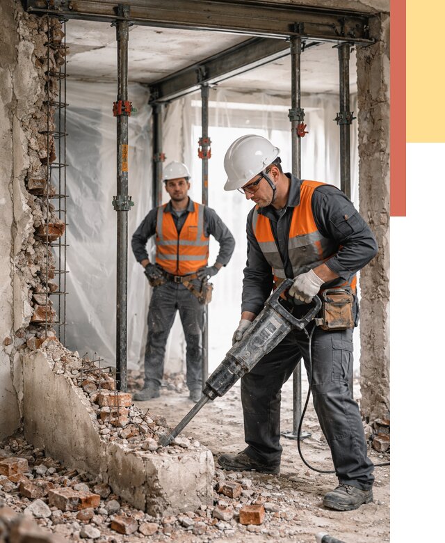 Снос несущих стен в Новотроицке от 10730 руб. — демонтаж несущей стены под ключ | ОТДЕЛОЧНИК-Нвт