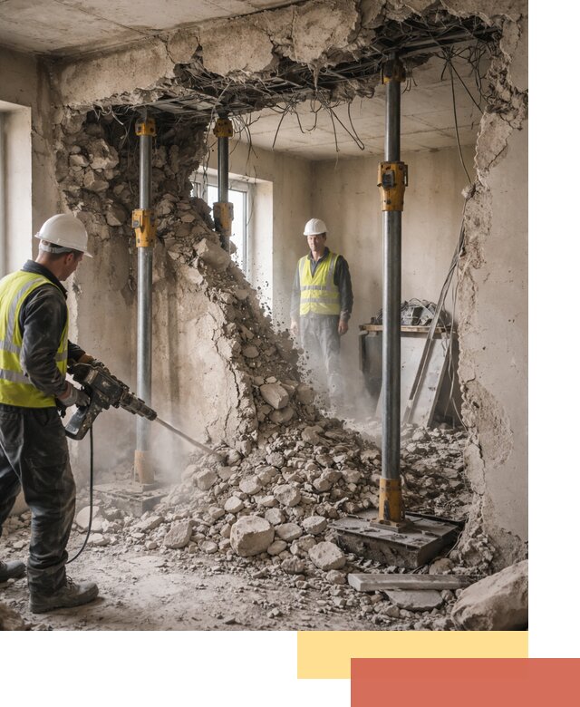 Снос несущих стен в Новотроицке с гарантией безопасности и качества