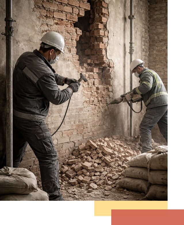 Демонтаж кирпичных стен в Новотроицке быстро и безопасно