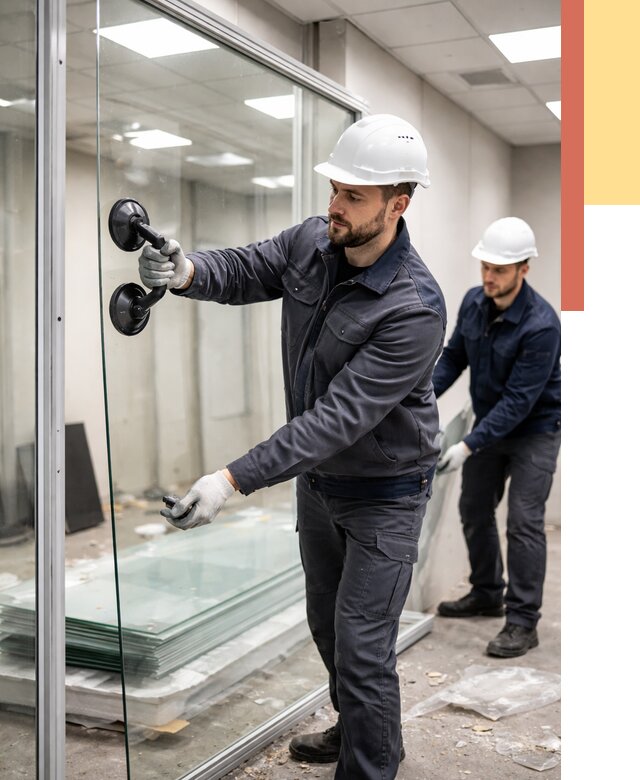 Демонтаж стеклянных перегородок в Новотроицке от 3350 руб. — быстро и недорого | ОТДЕЛОЧНИК-Нвт