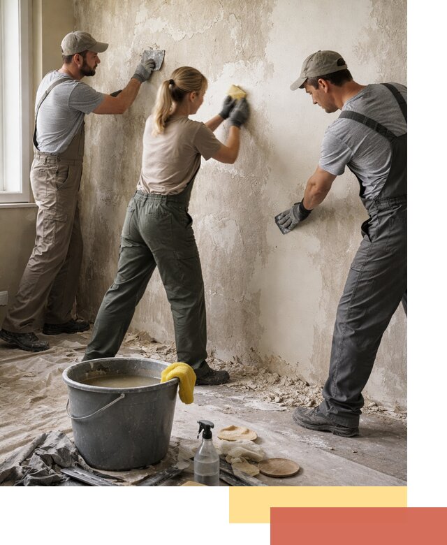 Очистка стен от клея и грунтовки в Новотроицке качественно и быстро