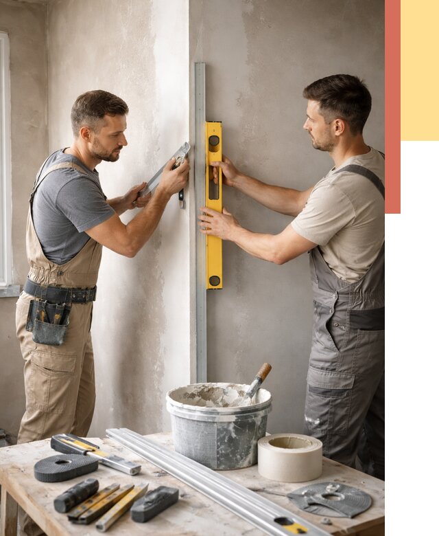 Выведение углов стен в Новотроицке от 1937 руб. быстро и недорого | ОТДЕЛОЧНИК-Нвт