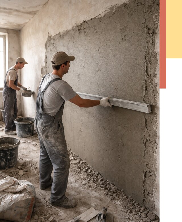 Цементная штукатурка стен в Новотроицке от 4711 руб/м2 — быстро и недорого | ОТДЕЛОЧНИК-Нвт