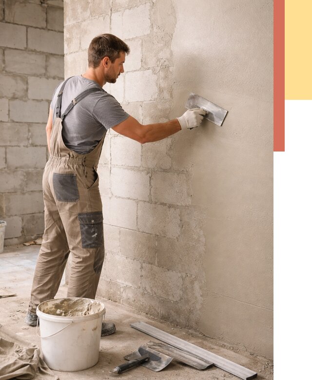 Штукатурка стен из газобетона в Новотроицке от 2198 руб./м2 — быстро и недорого | ОТДЕЛОЧНИК-Нвт