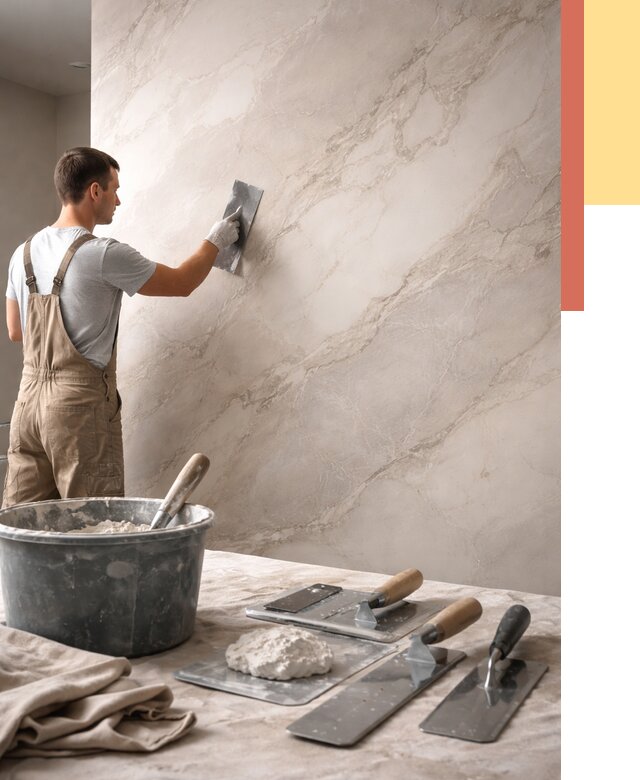 Декоративная штукатурка под мрамор в Новотроицке от 2931 руб./м² — быстро и недорого | ОТДЕЛОЧНИК-Нвт