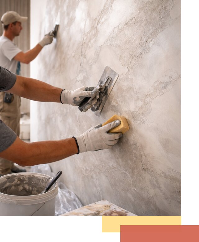 Декоративная штукатурка под мрамор в Новотроицке для стен и потолков