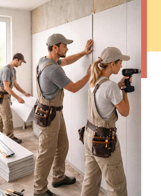 Монтаж ПВХ панелей на стены в Новотроицке от 471 руб/м2 — быстро и недорого | ОТДЕЛОЧНИК-Нвт