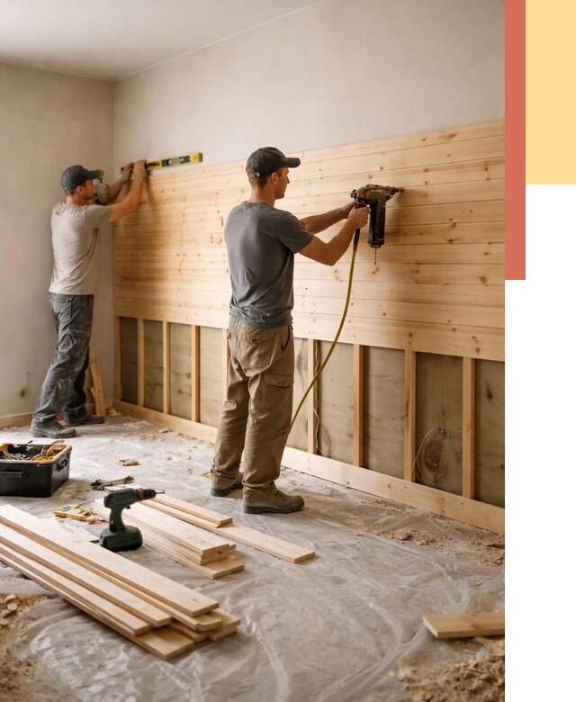 Монтаж деревянной вагонки на стены в Новотроицке от 7851 руб. | Услуги монтажа вагонки | ОТДЕЛОЧНИК-Нвт