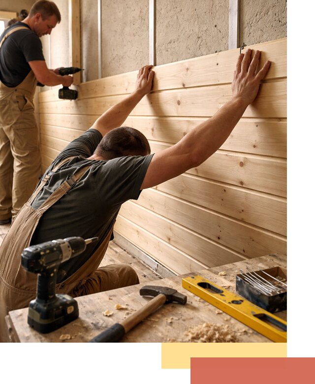 Монтаж деревянной вагонки на стены в Новотроицке быстро и качественно