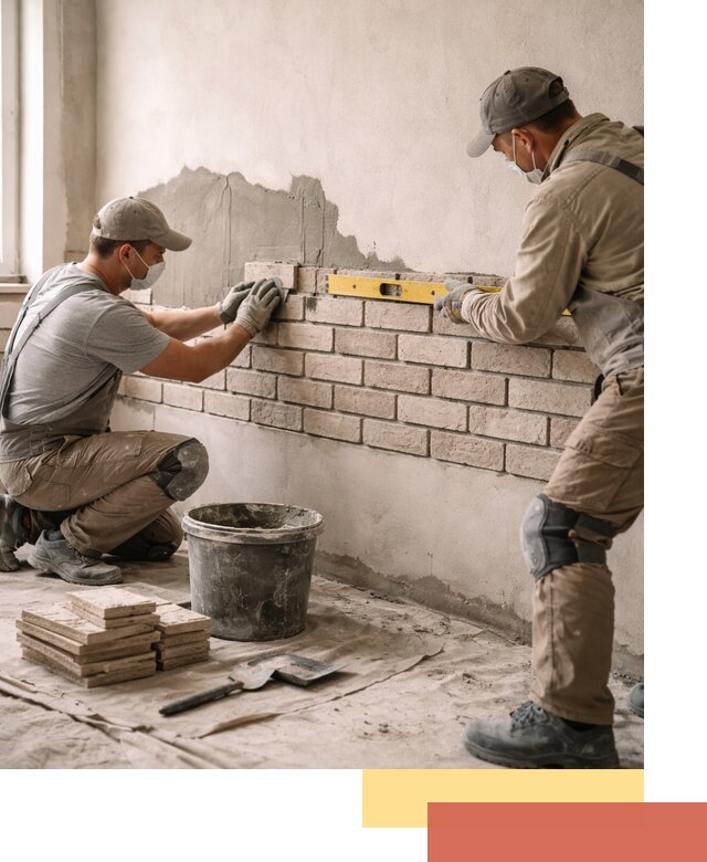 Монтаж декоративного кирпича профессионально в Новотроицке