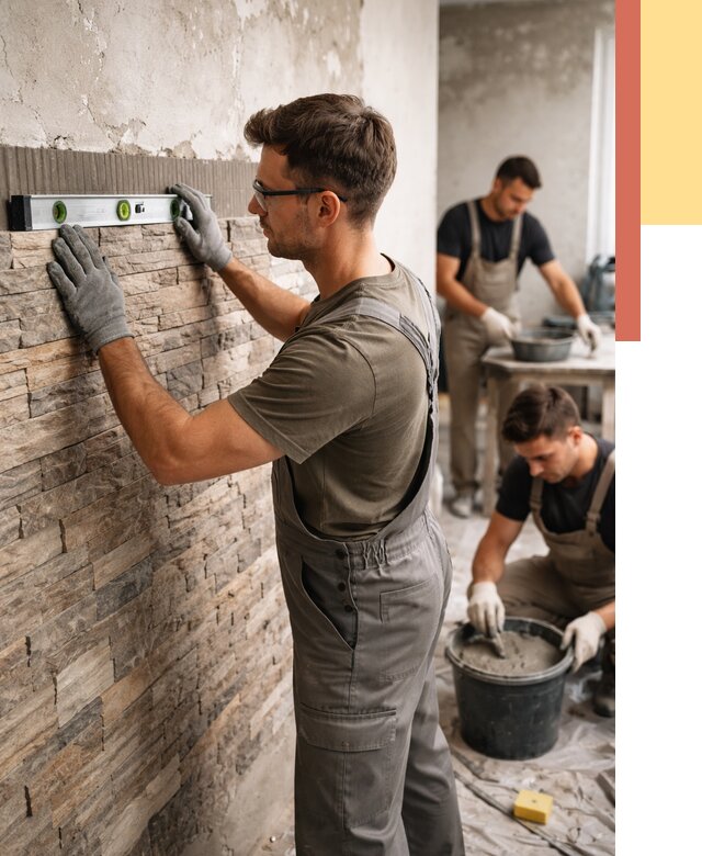 Монтаж искусственного камня в Новотроицке от 4711 руб. под ключ | ОТДЕЛОЧНИК-Нвт