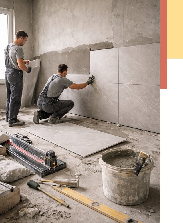 Облицовка стен керамогранитом в Новотроицке от 4397 руб./м² — услуги под ключ | ОТДЕЛОЧНИК-Нвт