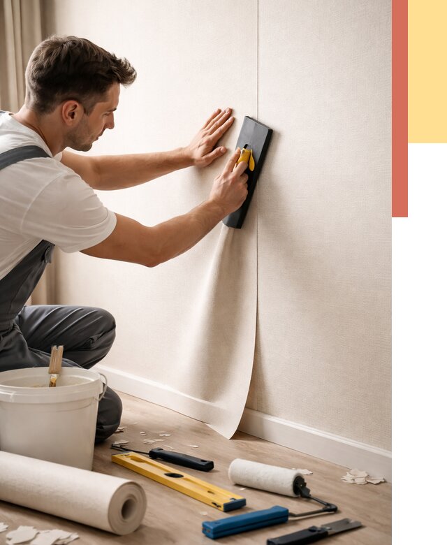 Поклейка виниловых обоев в Новотроицке от 4711 руб. | Быстро и недорого — ОТДЕЛОЧНИК-Нвт