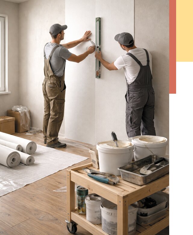 Поклейка стеклообоев в Новотроицке от 6804 руб. за м2 — быстро и недорого | ОТДЕЛОЧНИК-Нвт