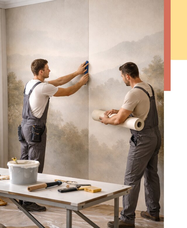 Поклейка фотообоев в Новотроицке от 8898 руб/м² — быстро и недорого | ОТДЕЛОЧНИК-Нвт