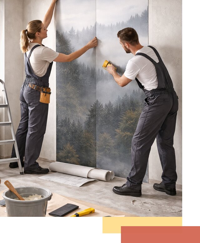 Поклейка фотообоев профессионально в Новотроицке под ключ