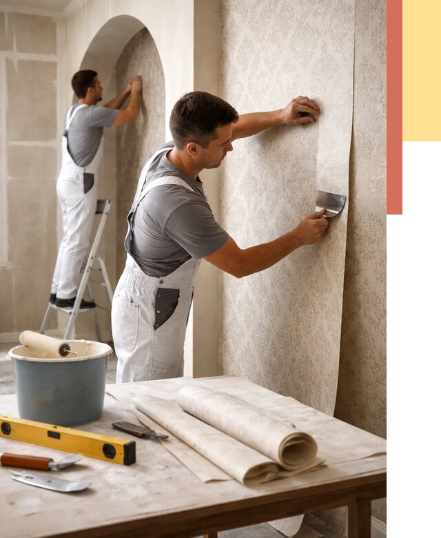 Поклейка обоев на сложные стены в Новотроицке от 2931 руб. под ключ | ОТДЕЛОЧНИК-Нвт