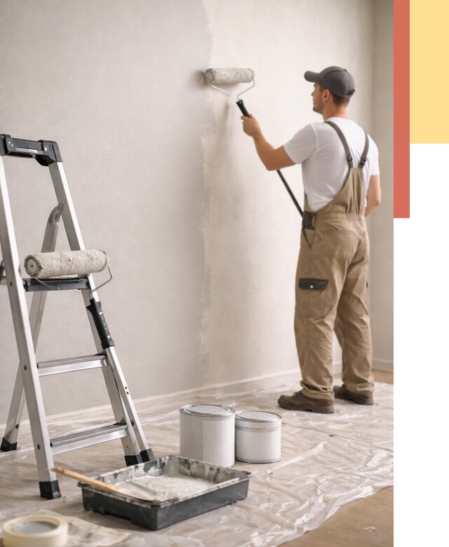 Покраска стен латексной краской в Новотроицке от 4711 руб. за м2 | ОТДЕЛОЧНИК-Нвт