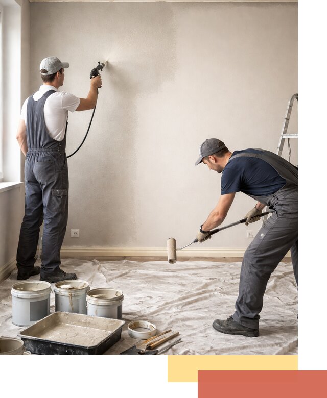 Покраска стен моющейся краской и защита поверхностей в Новотроицке