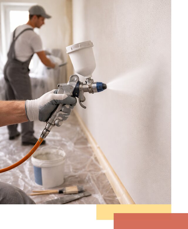 Покраска стен краскопультом в Новотроицке быстро и качественно