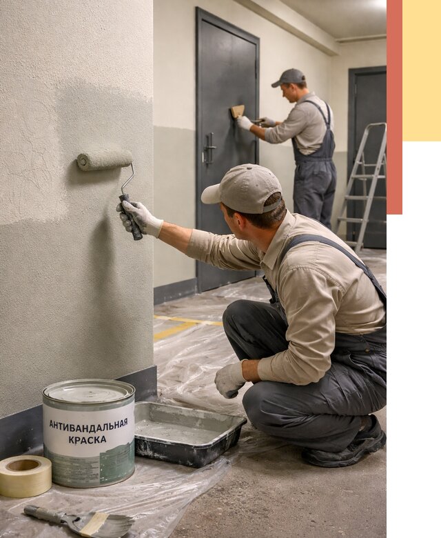 Покраска стен антивандальной краской в Новотроицке от 4711 руб./м² под ключ | ОТДЕЛОЧНИК-Нвт