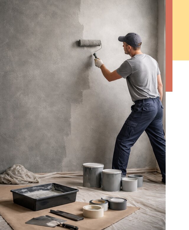 Покраска стен под бетон в Новотроицке от 680 руб. за м2 — быстро и недорого | ОТДЕЛОЧНИК-Нвт