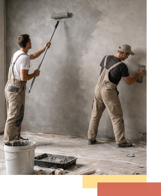 Покраска стен под бетон в Новотроицке профессионально и недорого