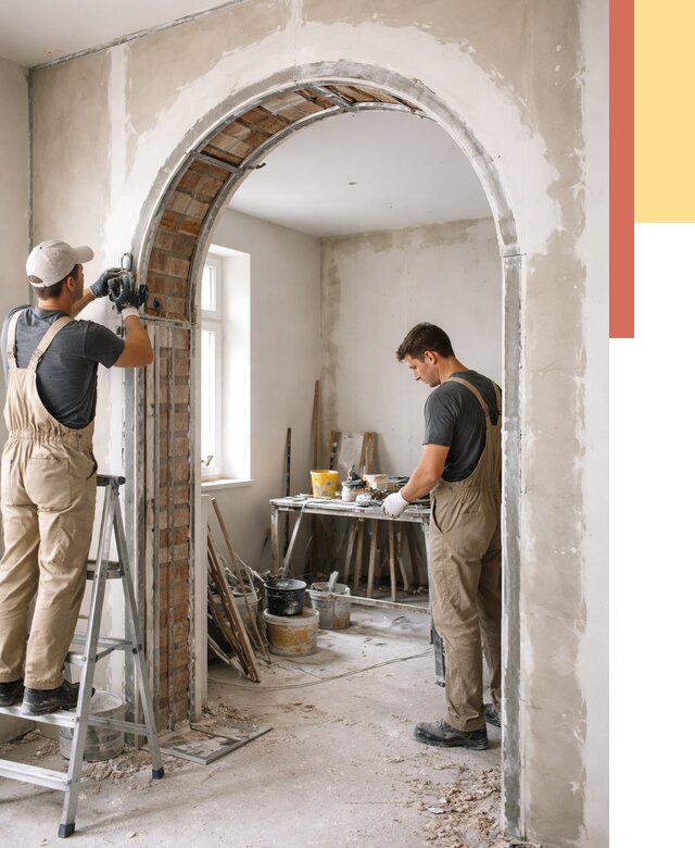 Устройство арочного проема в Новотроицке от 9945 руб. под ключ — быстро и недорого | ОТДЕЛОЧНИК-Нвт