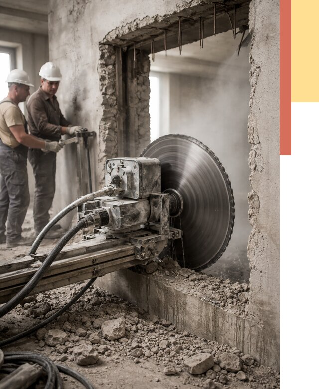 Алмазная резка проемов в Новотроицке от 4711 руб. быстро и недорого | ОТДЕЛОЧНИК-Нвт