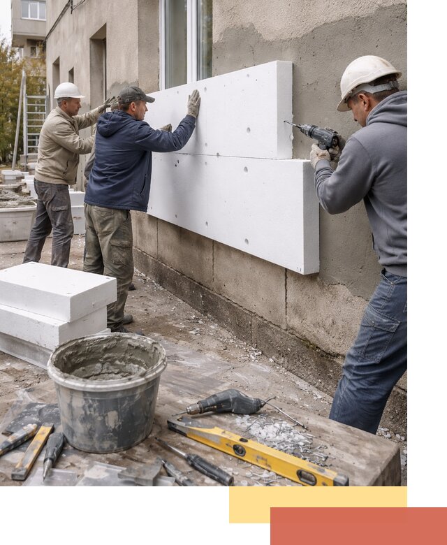 Утепление наружных стен пенопластом в Новотроицке