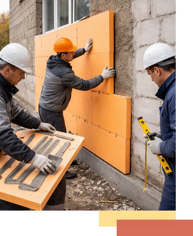 Утепление фасада пеноплексом под ключ в Новотроицке