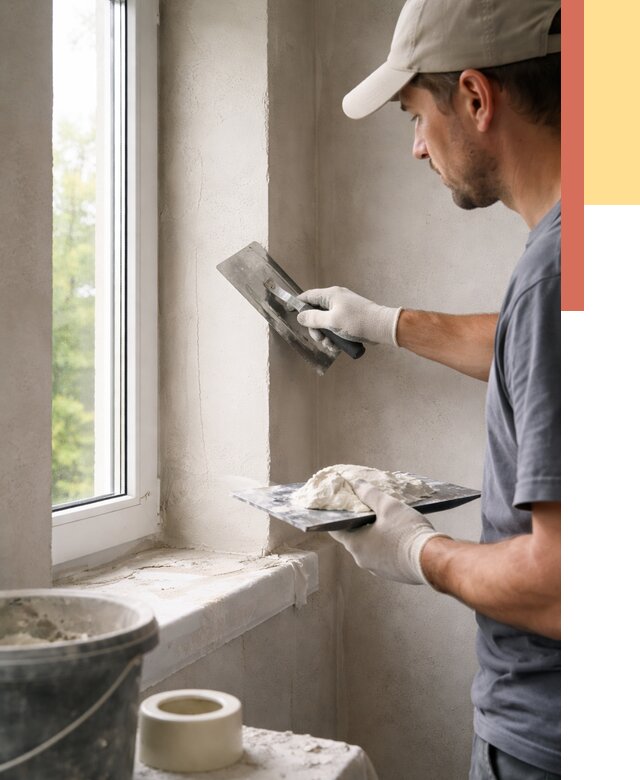 Штукатурка откосов в Новотроицке от 4711 руб/м² — услуги и выравнивание под ключ | ОТДЕЛОЧНИК-Нвт