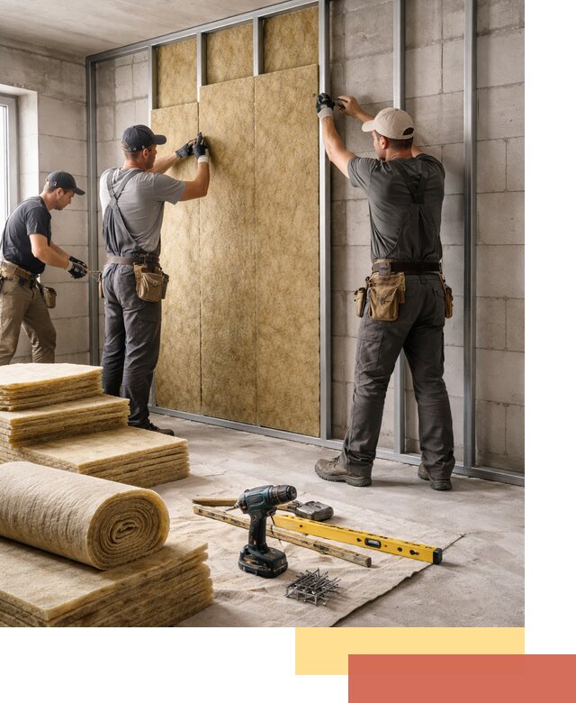 Шумоизоляция перегородок из блоков в Новотроицке — монтаж и защита шумоизоляцией