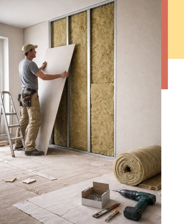 Перегородка из гипсокартона с шумоизоляцией в Новотроицке от 3266 руб. | ОТДЕЛОЧНИК-Нвт