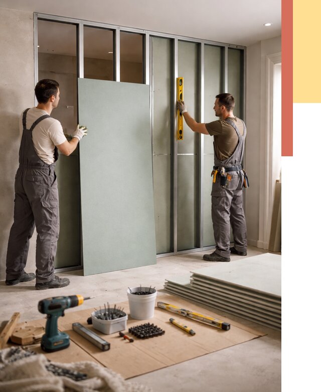 Перегородка из влагостойкого гипсокартона в Новотроицке от 5025 руб. — монтаж под ключ | ОТДЕЛОЧНИК-Нвт