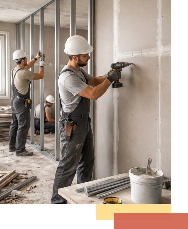 Перегородки из огнестойкого гипсокартона в Новотроицке под ключ