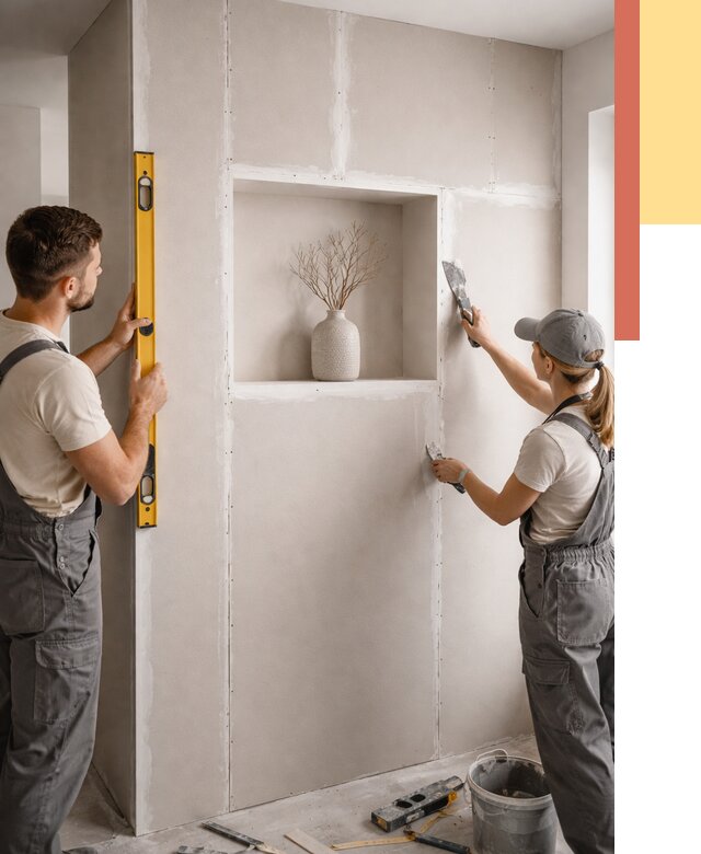 Перегородка из гипсокартона с нишей в Новотроицке от 3402 руб. под ключ | ОТДЕЛОЧНИК-Нвт