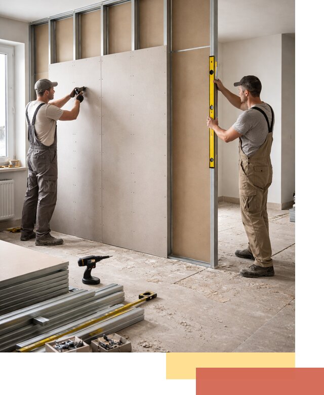 Зонирующая перегородка из гипсокартона под ключ в Новотроицке