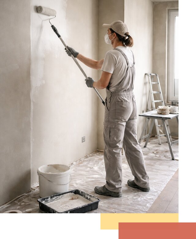 Покраска перегородок из гипсокартона в Новотроицке качественно и недорого