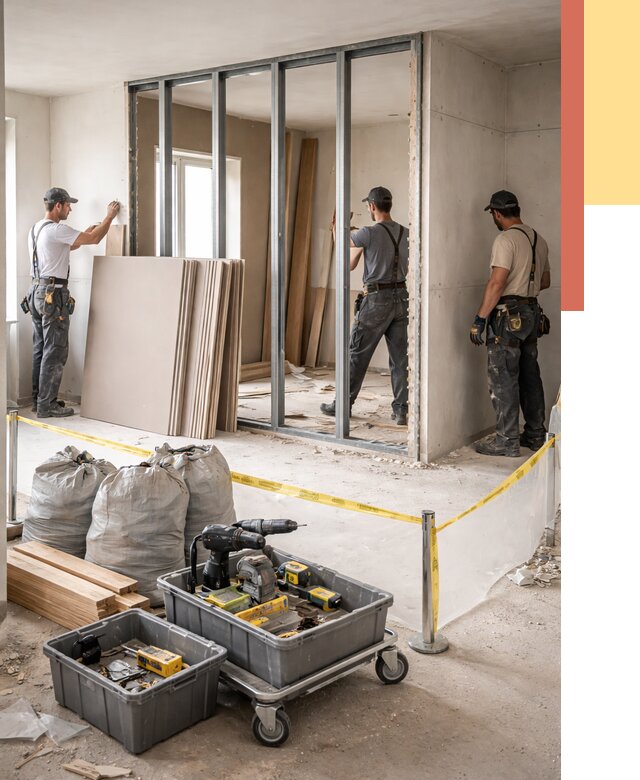 Перенос гипсокартонной перегородки в Новотроицке под ключ от 4711 руб. | Демонтаж и монтаж – ОТДЕЛОЧНИК-Нвт