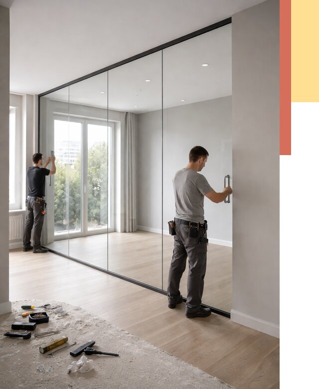 Изготовление стеклянных перегородок в Новотроицке от 12928 руб. под ключ | ОТДЕЛОЧНИК-Нвт