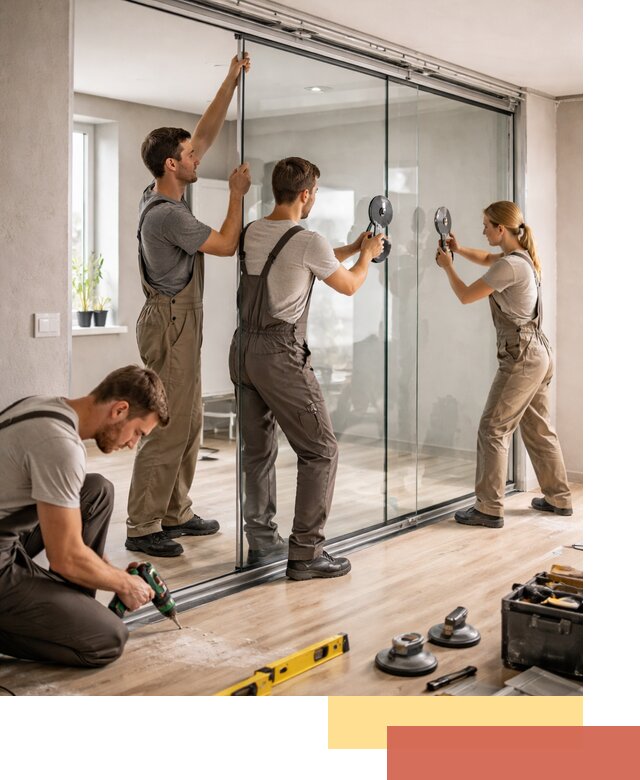 Изготовление стеклянных перегородок на заказ в Новотроицке