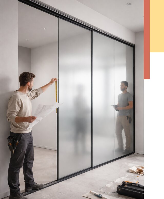 Матовые стеклянные перегородки в Новотроицке от 8898 руб. — монтаж и установка | ОТДЕЛОЧНИК-Нвт